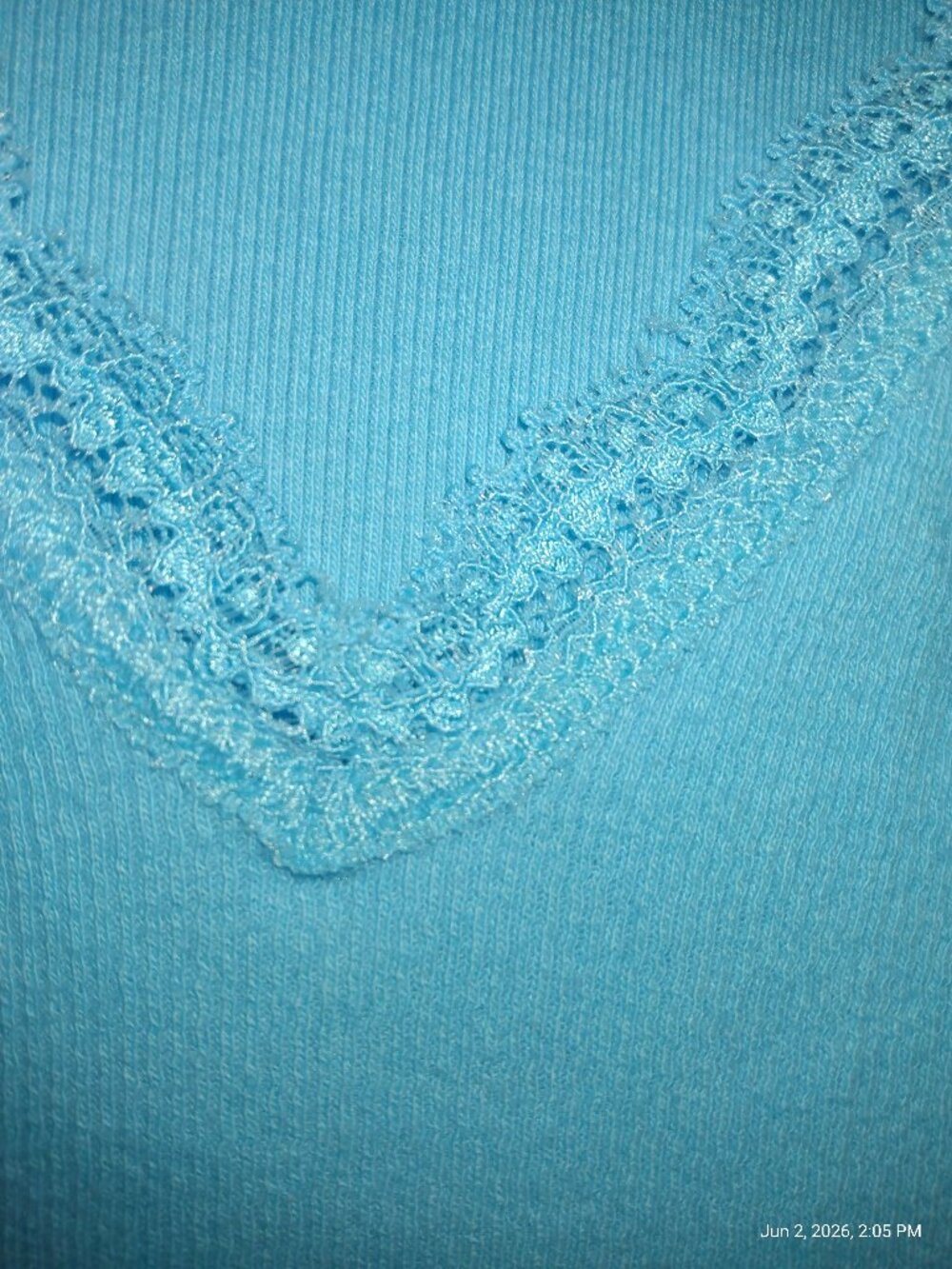 Abercrombie & Fitch cotton lace aquamarine M tank